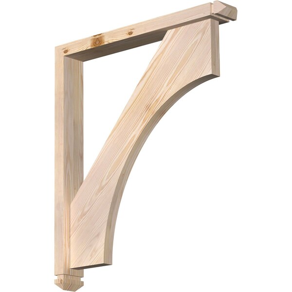 Ekena Millwork Westlake Arts and Crafts Smooth Bracket w/ Offset Brace, Douglas Fir, 3 1/2"W x 26"D x 30"H BKT0402X26X30WTL03SDF - main